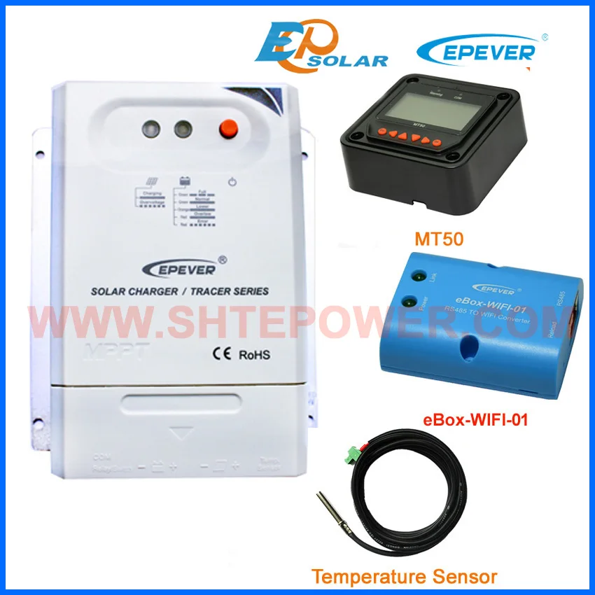 MPPT solar regulator 20A Tracer2210CN wifi box function with MT50+tempperature sensor | Обустройство дома