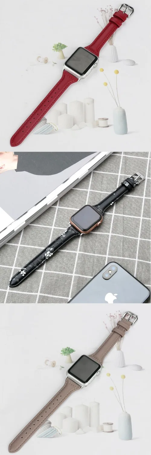 Ремешок для apple watch band 44 мм, 42 мм, 38 мм, 40 мм кожаный браслет, ремешок для наручных часов iwatch, ремешок series 5/4/3/2/1 ремешок на запястье
