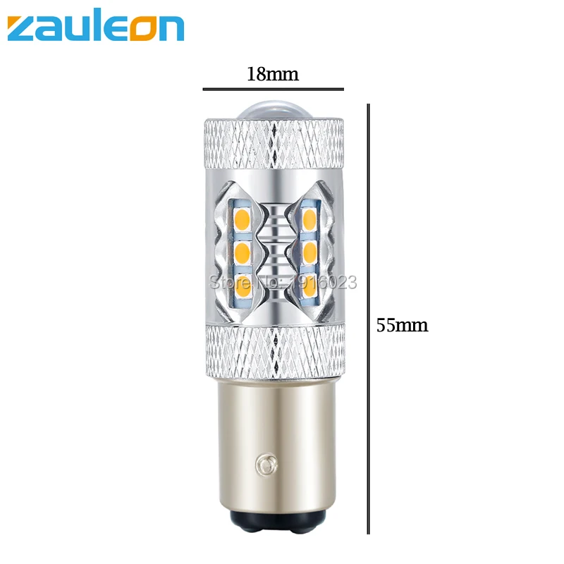 Zauleon 2 шт. 1157 P21/5 Вт BAY15D 1156 BA15S PY21W Высокая Мощность Желтый Янтарный светодиодный