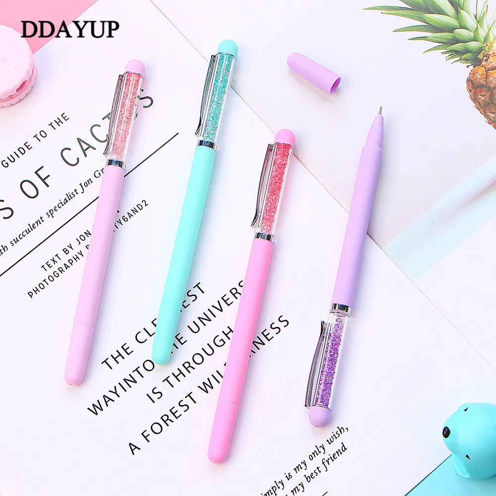 1 шт. креативные гелевые ручки ярких цветов милые с кристаллами Kawaii нейтральные