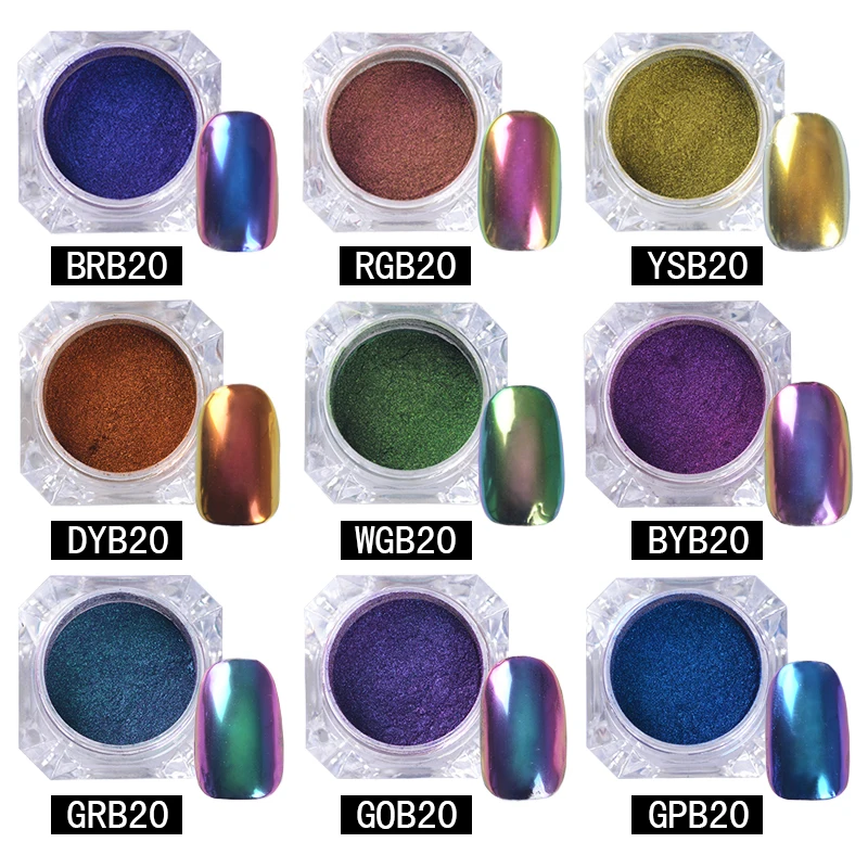 1 коробка Блестящий Порошок для ногтей высшего класса Хамелеон Голографический