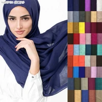 hot sale maxi plain scarf solid hijab fashion wraps foulard viscose cotton shawls soft islamic muslim women scarves hijabs