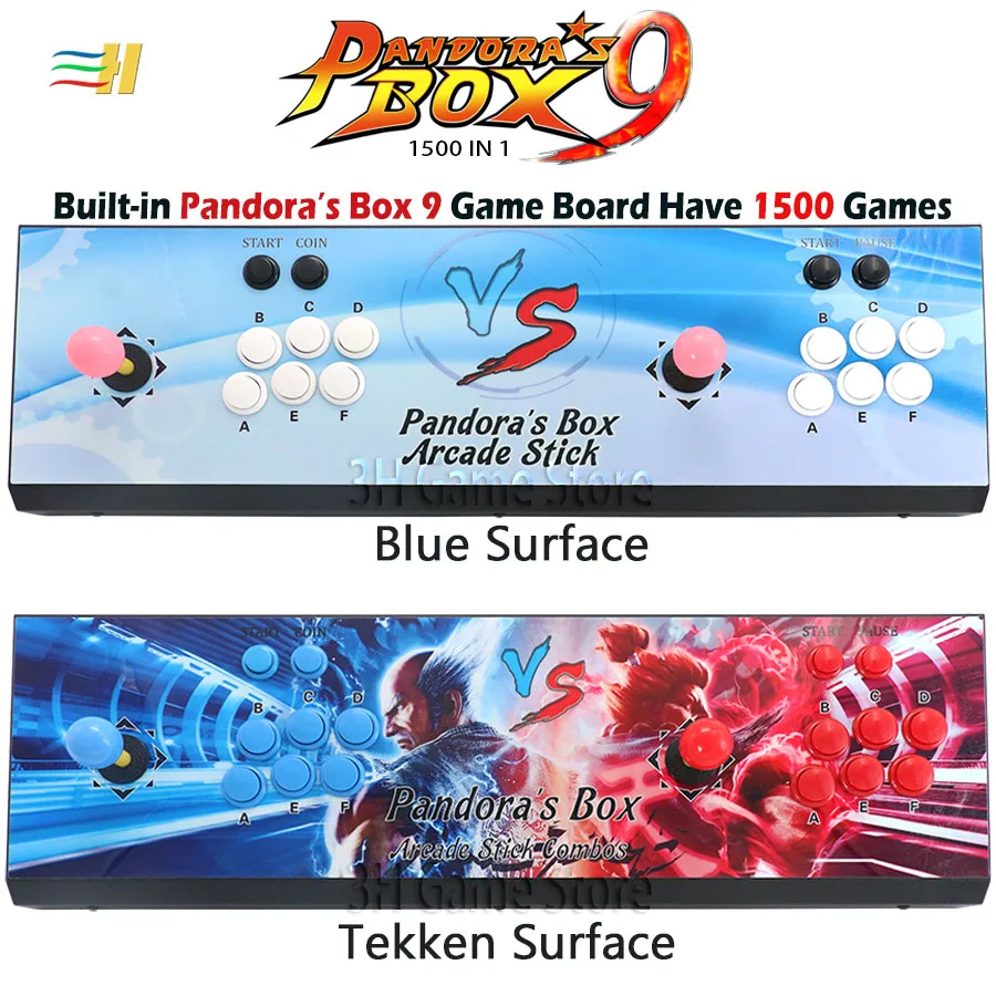 Новинка Pandora Box 9 1500 В 1 железная игровая консоль для аркадных игр 2 игрока джойстик Кнопка HDMI VGA usb джойстик для ПК ps3 ТВ 5S 6 6s 7
