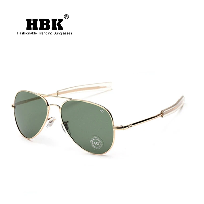 HBK пилот 90s AO общий Американский Оптический 12K золотой ТИНТ рамка Oculos De Sol военный