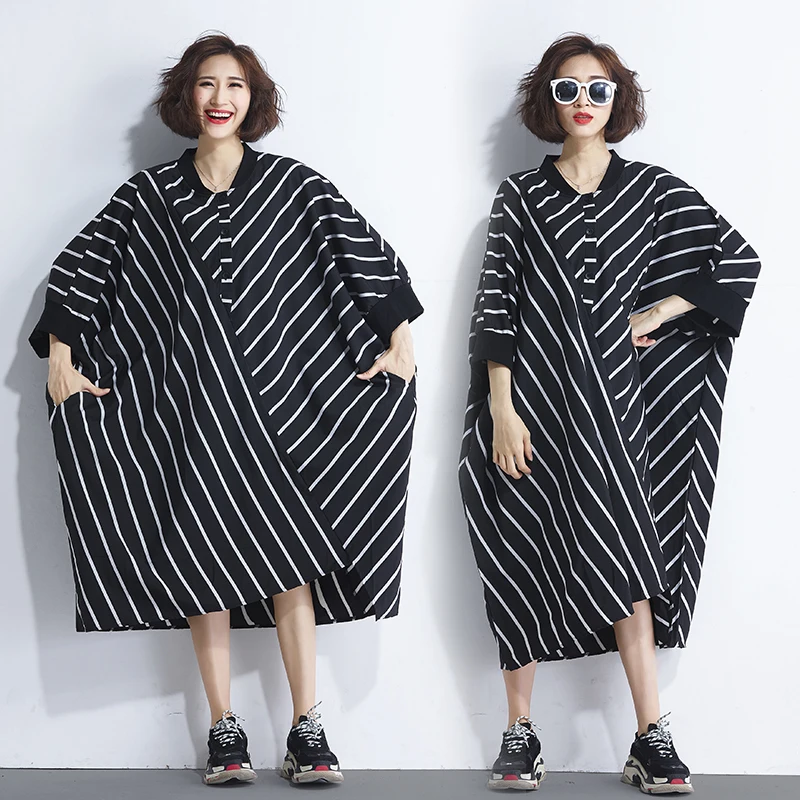 Более размеры d платье плюс для женщин рукава летучая мышь рубашка платья осень