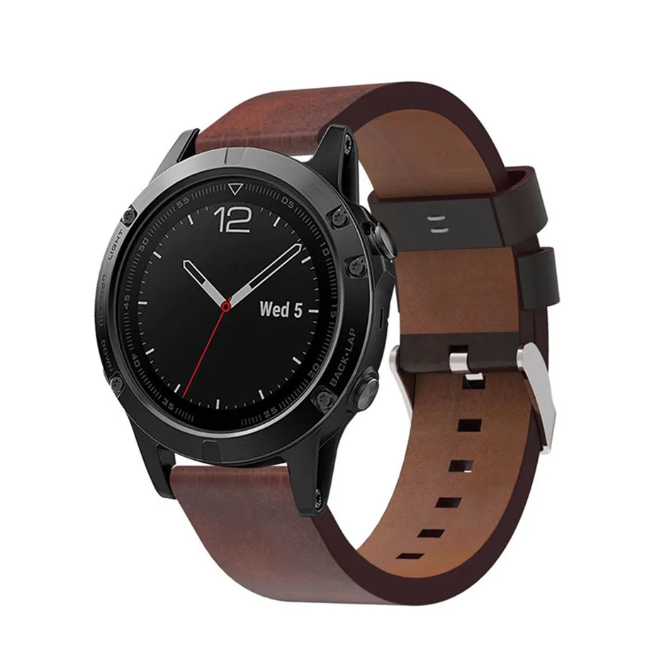 Fistar Замена роскошный кожаный ремешок для наручных часов с инструментами Garmin Fenix 5X