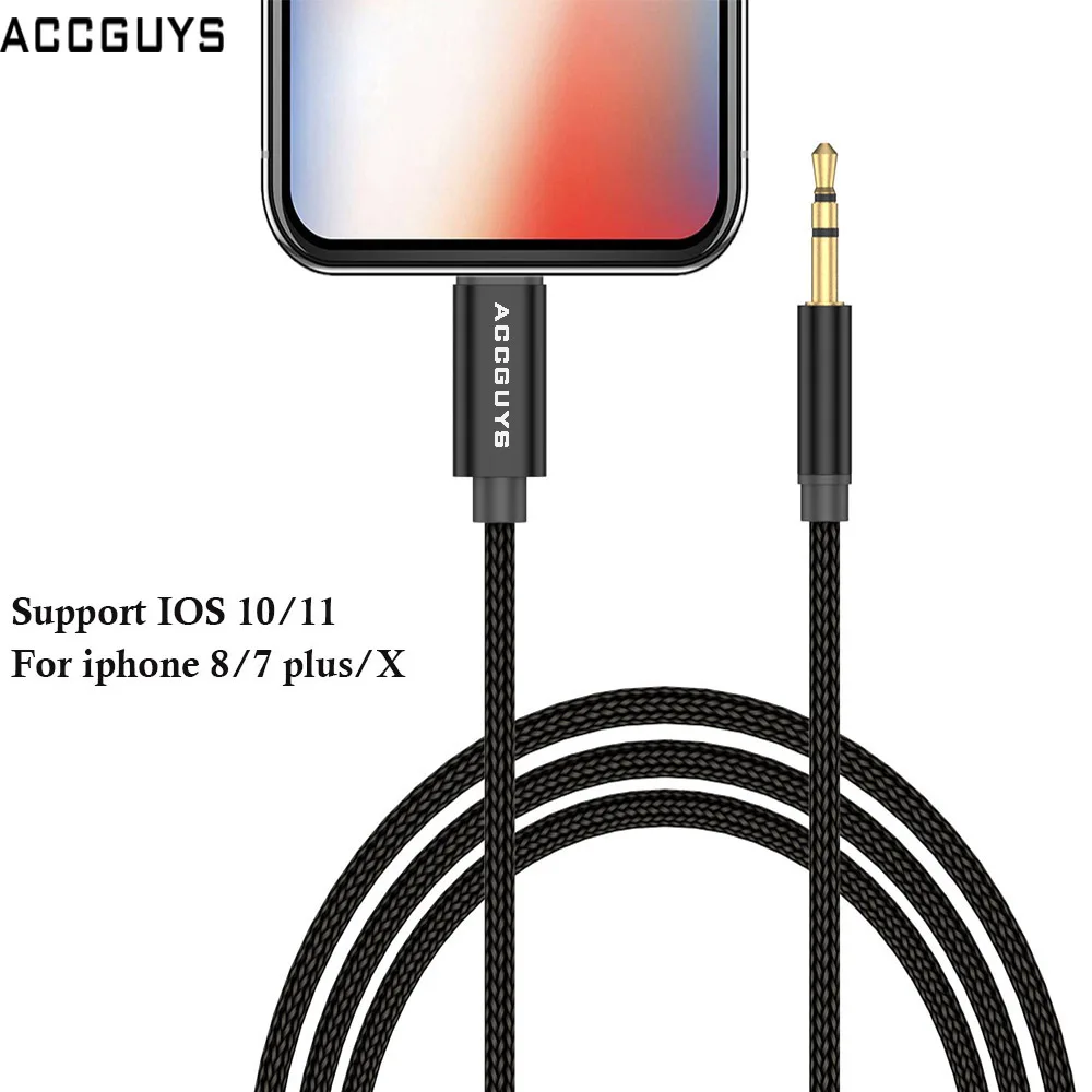 ACCGUYS 3 5 мм разъем для наушников аудио конвертер автомобильный шнур AUX iPhone 7 6 8 Plus X XS