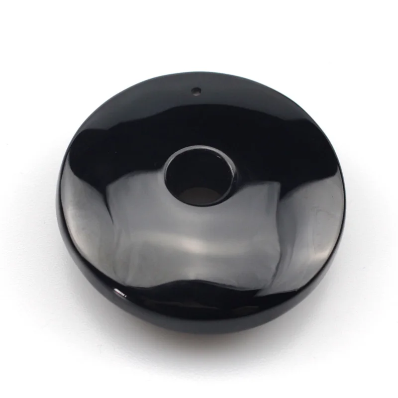 Женская подвеска пончик для подарка обсидиановое ожерелье|stone pendant|obsidian pendantnatural