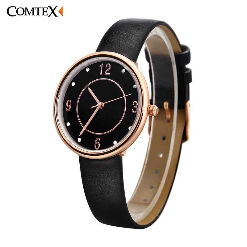 Comtex Кварцевые бренд леди Часы Для женщин роскошные старинной площади наручные
