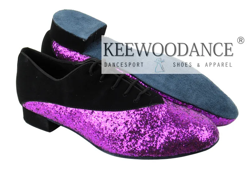 

NEW Purple Black Latin ballroom dance shoes Quality mens sales swing tango dance shoes party shoes wedding shoes FREE SHIPPING