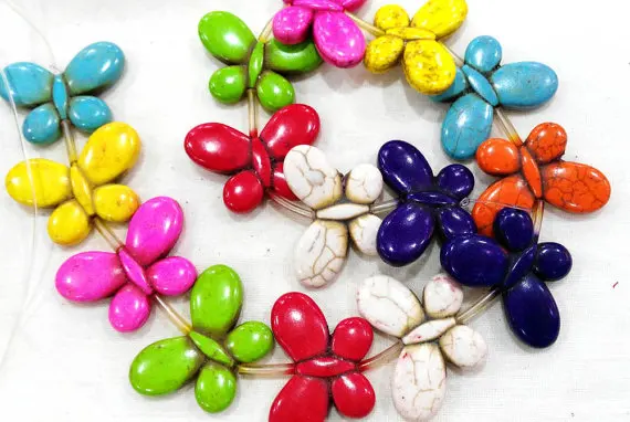 Оптовая продажа бирюзовый кулон в виде бабочки резной белый черный зеленый