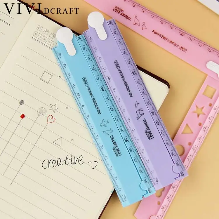 Vividcraft Корея милая линейка Прямая ПВХ складная инструмент Лоскутная Regua