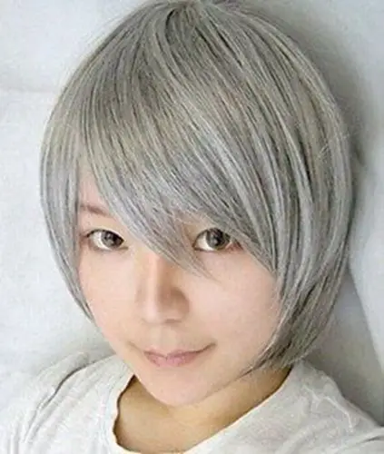 Бесплатная доставка USPS в США Новые Короткие Партии Cosplay Парик Серый s2192 |