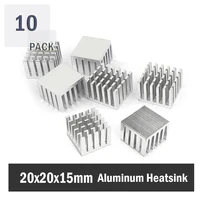 10pcs gdstime cooling accessories diy heatsink cpu gpu ic memory chip aluminum heat sink extruded cooler radiator 20x20x15mm