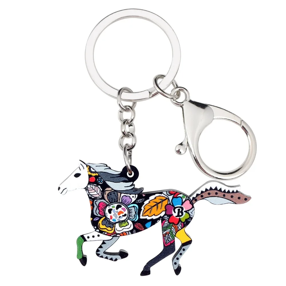 WEVENI акриловые оригинальные брелки для бегущей лошади кольца трендовые ювелирные