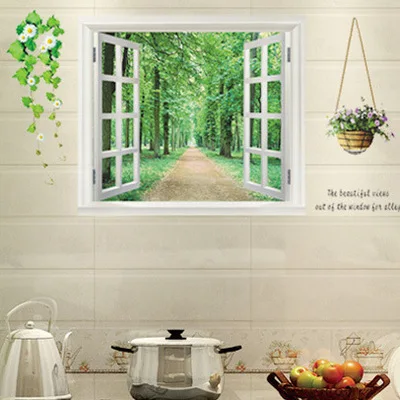 Горячая Распродажа креативная 3D настенная наклейка на стену зеленое дерево