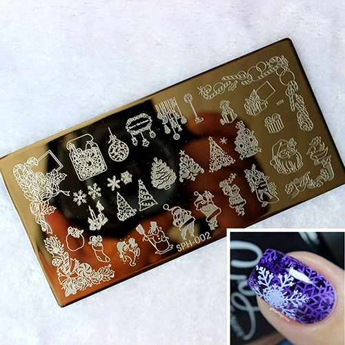2016 Новый Nail Art Image Christmas Xmas Праздник Штамп Штамповка Плиты Маникюр Шаблон | Красота