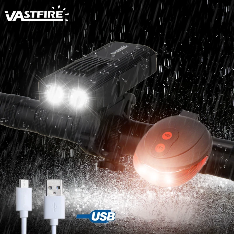 USB велосипедный светильник 2* светодиодный передний велосипедный головной светильник 5 режимов переключения велосипедный фонарь со встроенным перезаряжаемым аккумулятором велосипедный светильник-вспышка