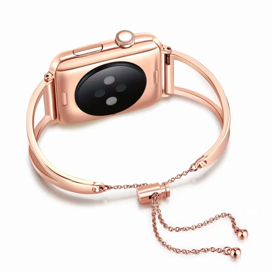 Женский браслет для часов Apple Watch 38 40 мм 42 44 регулируемый из нержавеющей стали с