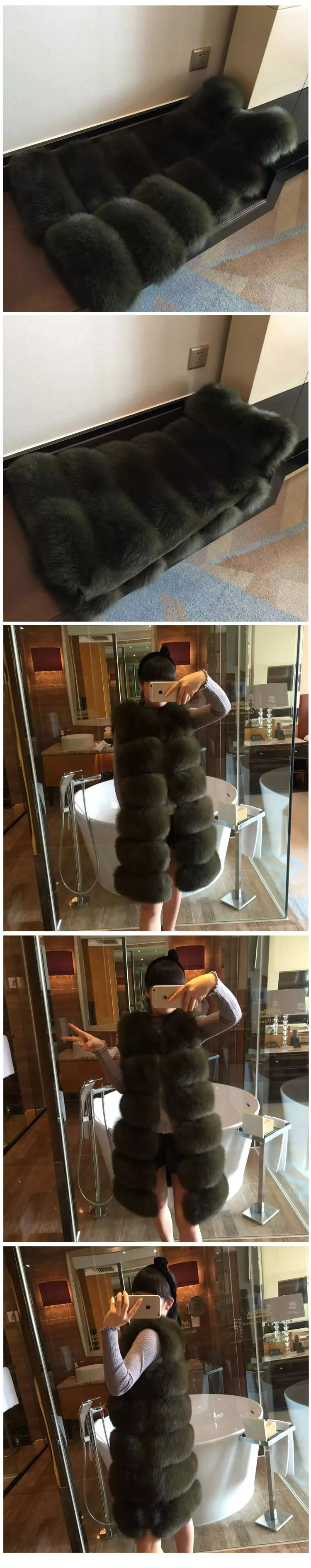 Chaleco Mujer, женский жилет, прямые продажи, искусственный шелк, однотонный, Haining, женский,, из цельной кожи, имитация меха лисы, длинная куртка из натуральных материалов
