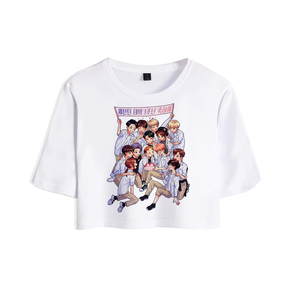 Женский укороченный топ с 3D принтом Kpop Bang Store модные летние футболки коротким