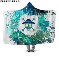 skull doodle design sherpa blanket fashion travel youth bedding 3d print outlet plush throw wearable fleece blanket