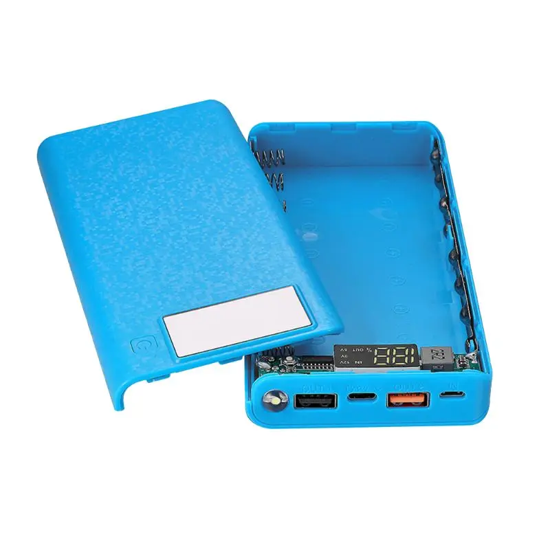 QC 3 0 Dual USB + Type C PD 8x18650 аккумулятор DIY Power Bank Box светодиодное быстрое зарядное