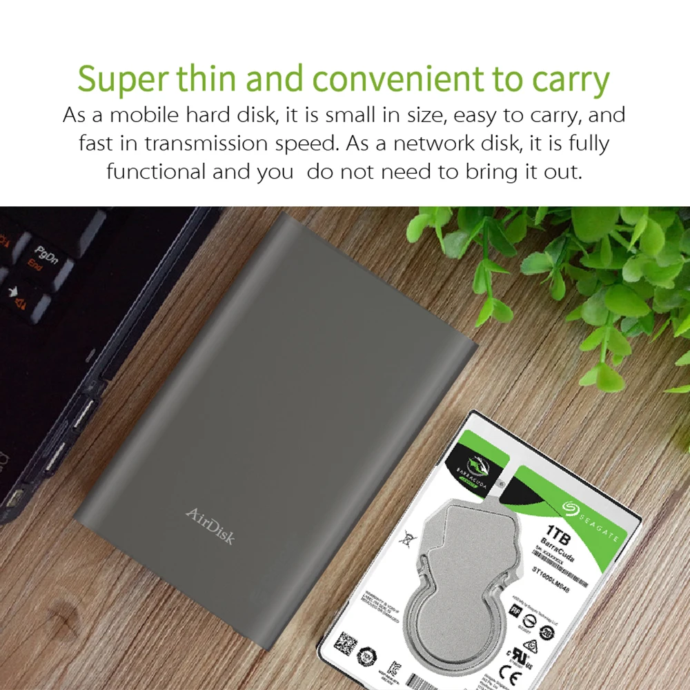 Airdisk T2 мобильный сетевой жесткий диск USB3.1 семейный умный облачный накопитель 2 5