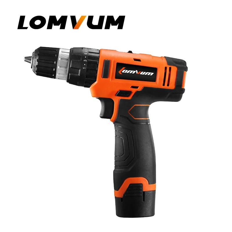 LOMVUM Новинка 16 В ударная Беспроводная электрическая дрель Двойная скорость ручная отвертка Электрический инструмент литиумионная батарея