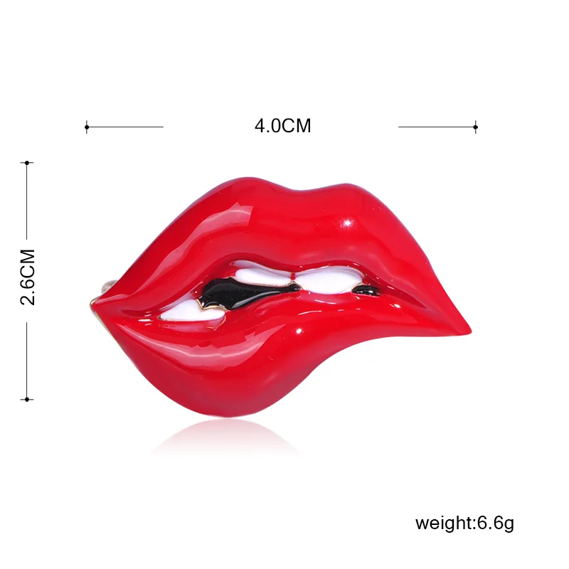 Броши Funmor с красной эмалью в форме губ ювелирные изделия для женщин и мужчин