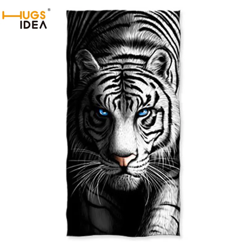 

HUGSIDEA Large Thick Bath Shower Towels 3D White Tiger Design Cotton Beach Towel for Women Men Travel Swimming Yoga Blanket 2022