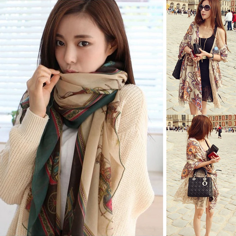 2016 высококачественный шелковый шарф в полоску шарфы шаль женские цветочный