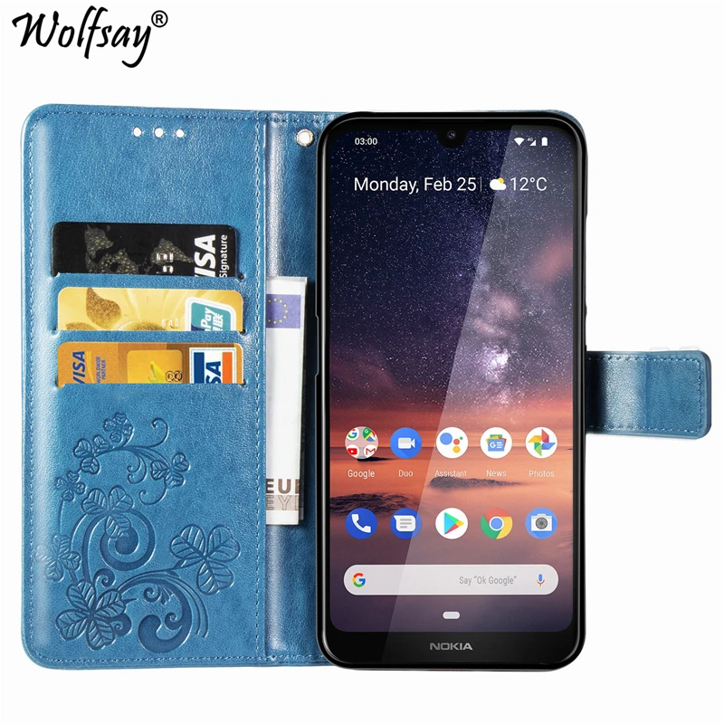 Wolfsay Fundas для Nokia 3,2 Чехол Флип из искусственной кожи чехол s Nokia 3,2 чехол для Nokia 3,2 TA-1154 TA-1159 кошелек чехол с отделениями для карт