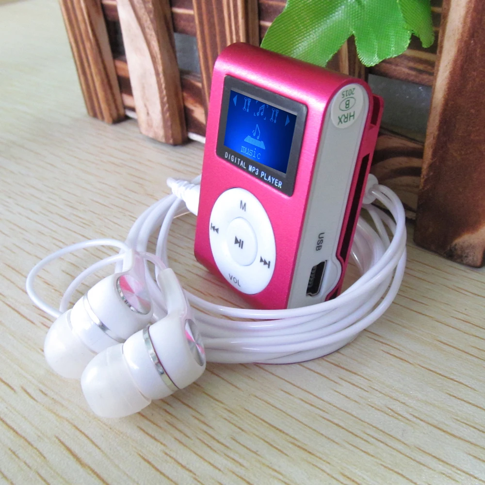 Новинка 2019 металлический мини MP3 плеер с ЖК экраном и зажимом со слотом для Micro TF/SD