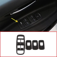 4pcs carbon fiber chrome car door window button panel cover trim for jaguar xe accessories