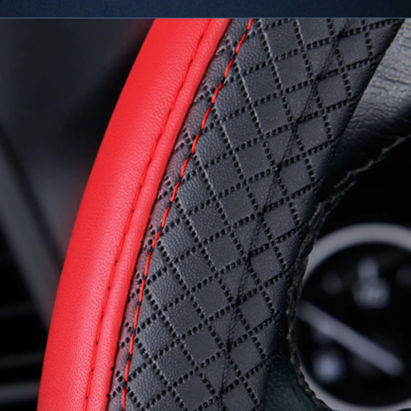 

D Shape Leather Car Steering Wheel Cover Four Seasons Steering Wheel Hubs for VW GOLF 7 8 2015 POLO JATTA Interior Accessories