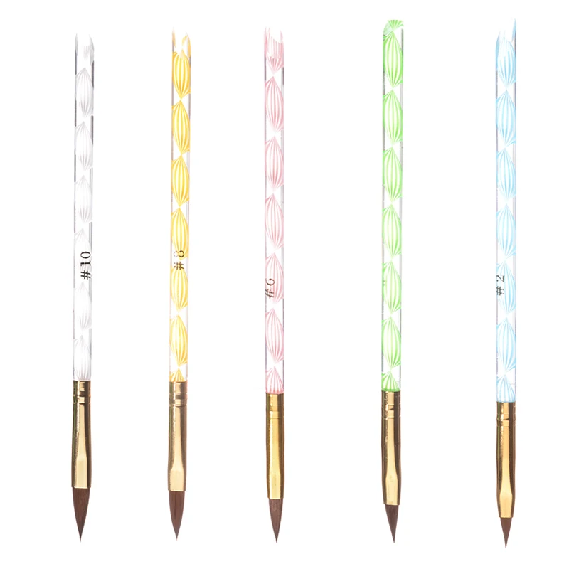 5 шт. набор акриловых кистей для дизайна ногтей с двумя способами УФ гель лаков