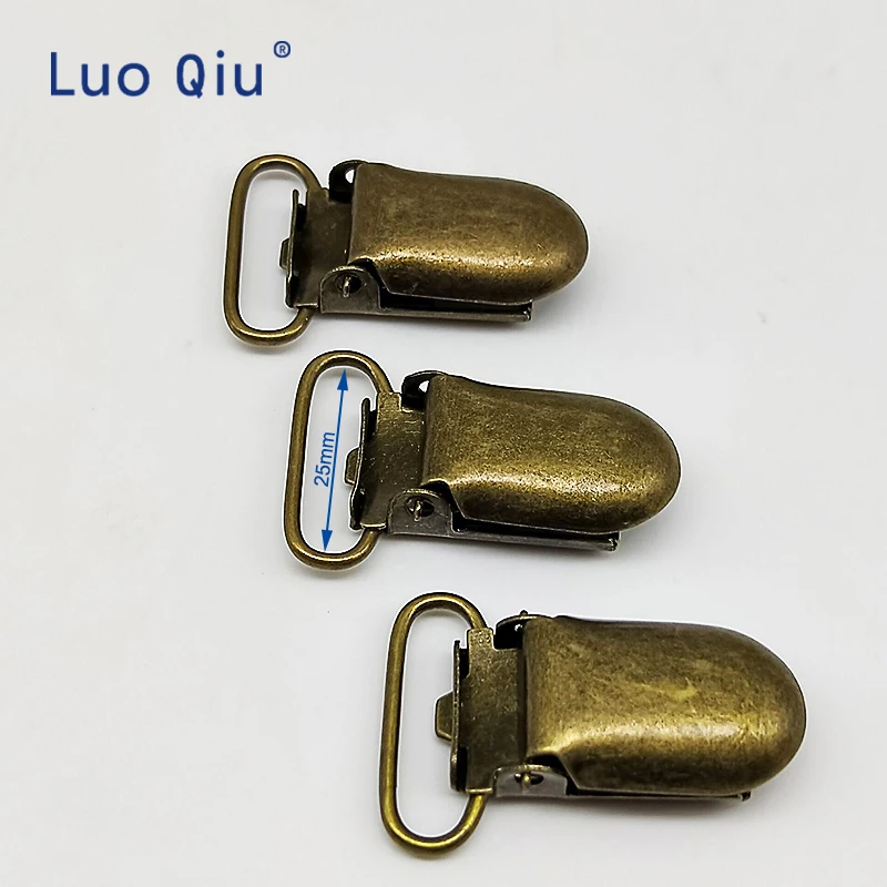 

Luo Qiu 5 pcs/lot U shape 20mm Bronze Suspender Clips for Trousers Garment Clip practical Webbing clip pacifier clip metal