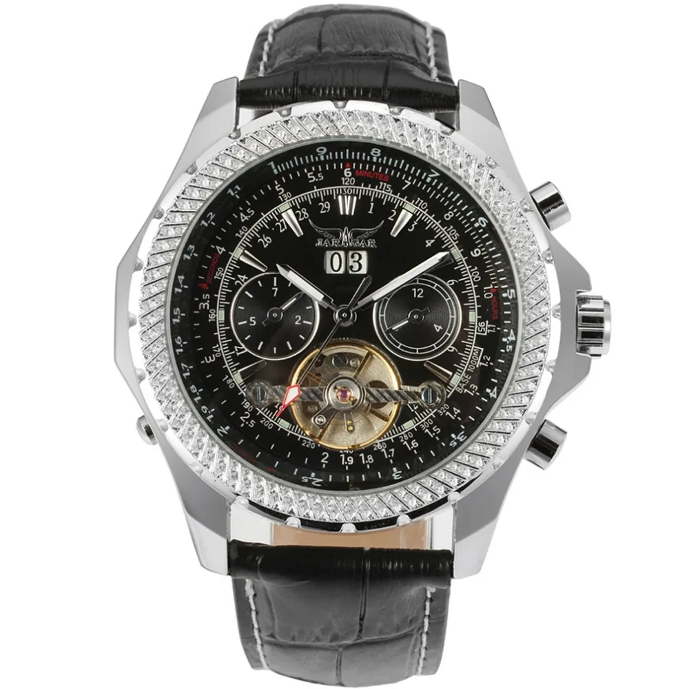 Мужские часы с турбийоном JARAGAR Factory 2019 автоматические большим циферблатом