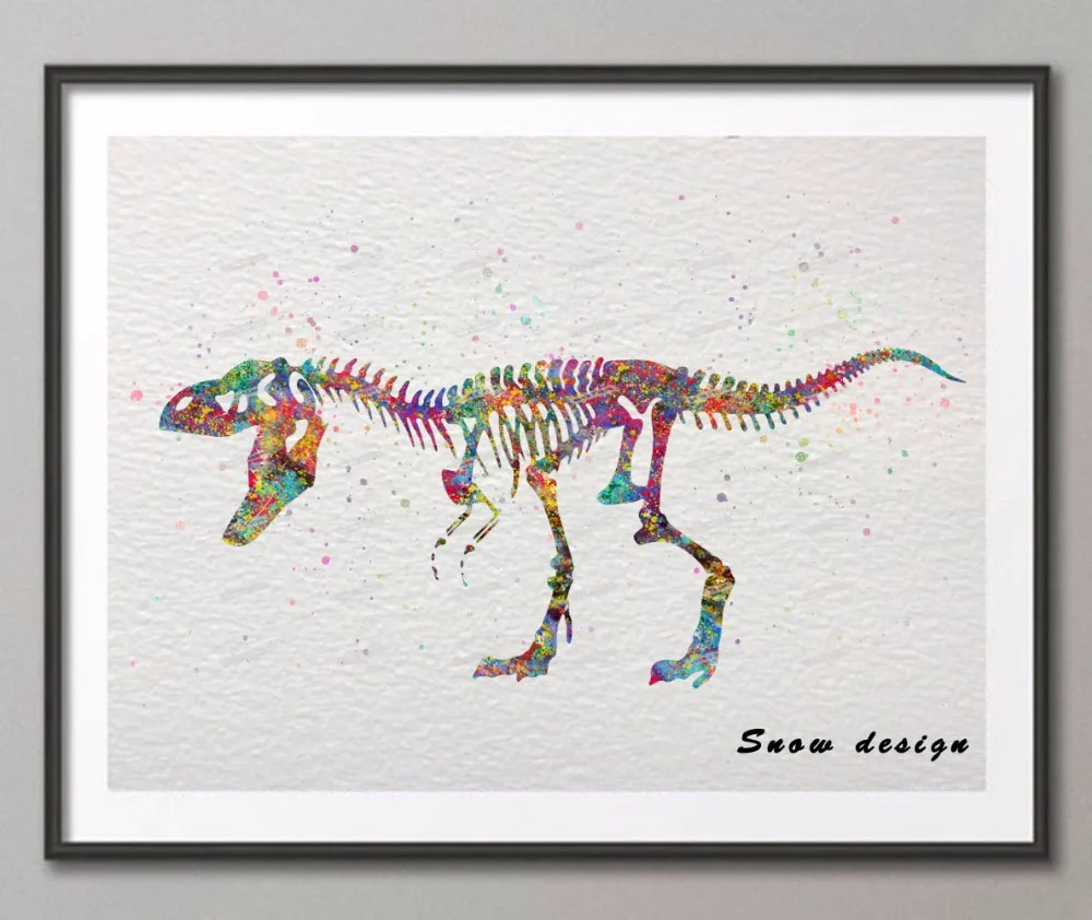 DIY Rikivity оригинальный череп динозавр настенная Картина на холсте постер принты