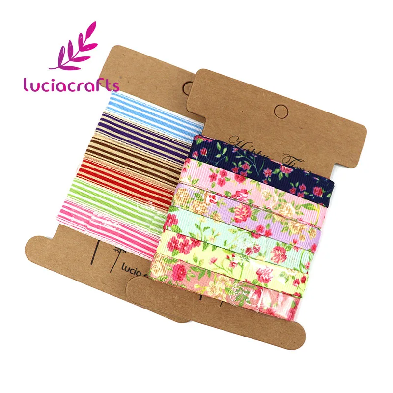 Lucia crafts 6 лет/лот 10 мм смешанные 6 цветов печатные корсажная оберточная лента для подарков DIY волос Лук отделка Швейные аксессуары R0403