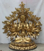 bi00480 34 tibet tibetan buddhism bronze gilt 18 hands maha cundi mother buddha statue