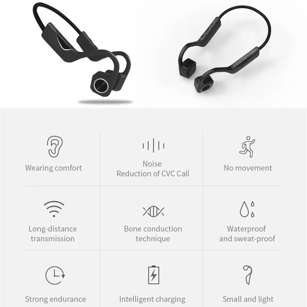 Bluetooth 5,0 S использует беспроводные наушники V9, чтобы управлять костями, наушники для спорта на открытом воздухе, наушники с микрофоном PK Z8