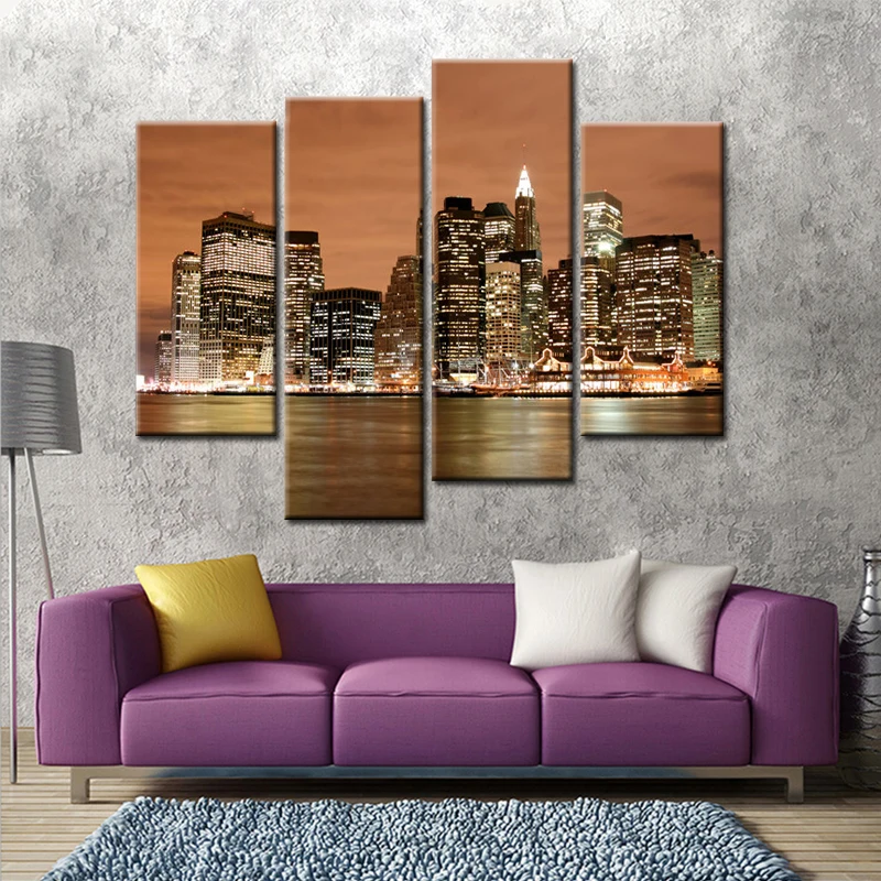 Noah Art Night City Cuadros Decoracion HD Современная Картина на холсте домашний декор Настенная
