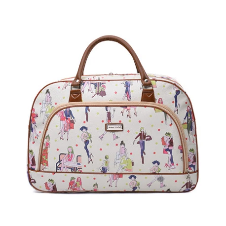 Ретро Европа Печать Путешествия Totes искусственная кожа с Холст Duffle Extra Large Твердые