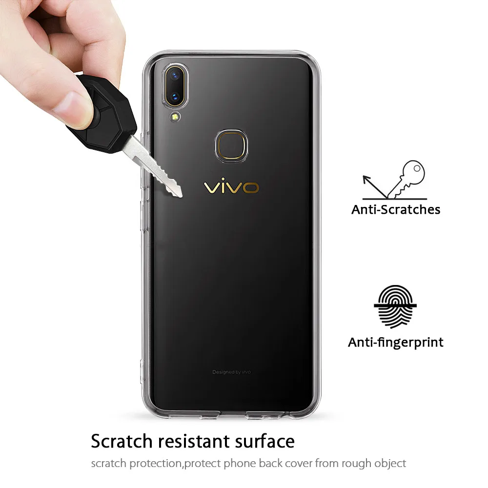 Прозрачный Кристальный мягкий Back Полный Обложка для vivo Y51 Ультратонкие Тонкий