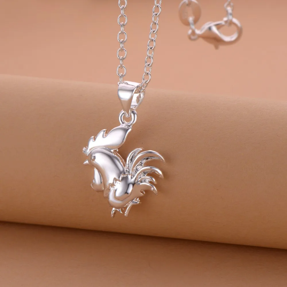 Серебряное ожерелье с кулоном в виде петуха/AHNBLDTK WRJCBNBF|pendant jewelry scarf|jewelry quotesjewelry tent |
