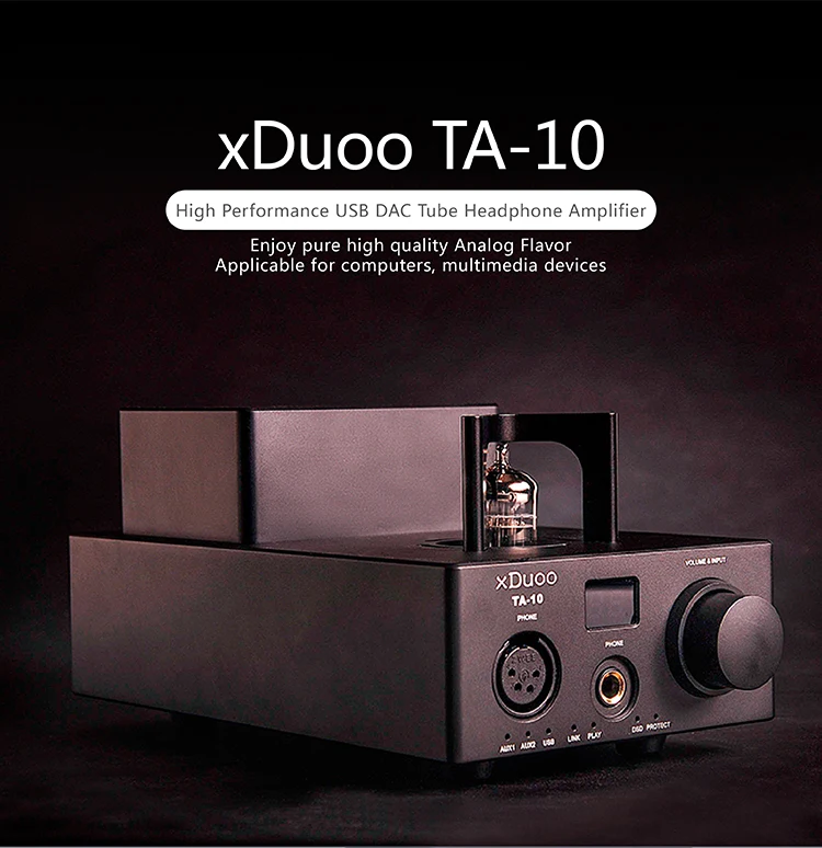 Новинка XDuoo TA 10 AK4490 XMOS USB DSD DAC 12AU7 ламповый усилитель для наушников вход AUX цифровой