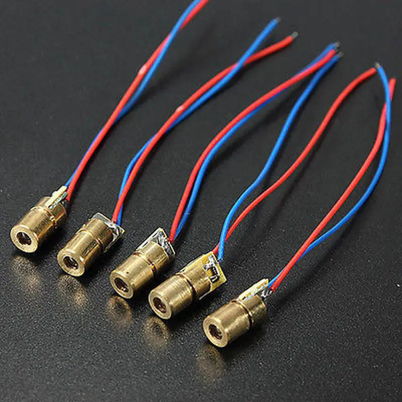 

10 шт. DC 5V 5 мВт 650nm 6 мм красный Медь передней рамой точечный модуль лазерного диода