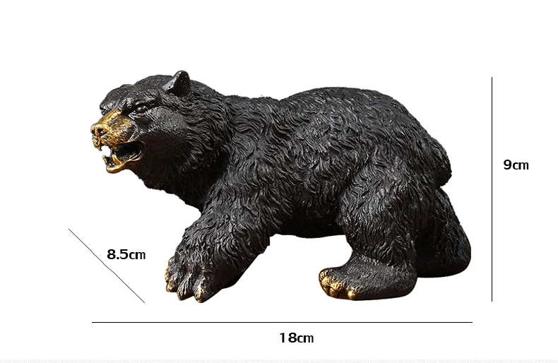 

New Vintage Brass Polar Bear Statue Figure Animal Sculpture Home Office Desk Decorative Ornament Toy Gift Drop Shipping